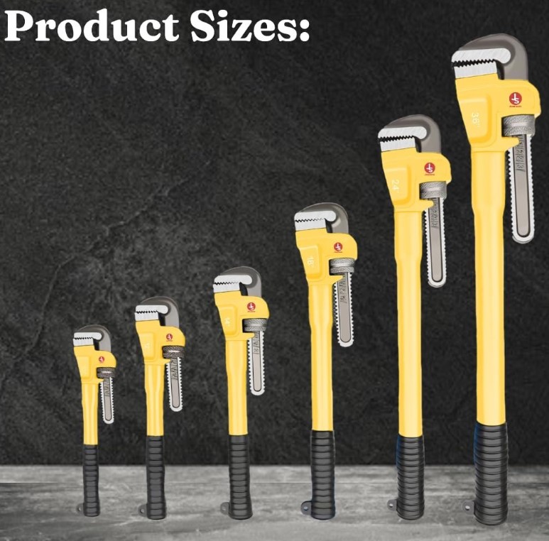 Heavy Duty Pipe Wrench 18" – 450mm Extreme Torque Pipe Grip Tool, Double Cast Jaws | Max 2-4" Pipes, Phosphate Coated Handle | Industrial Strength | UAE Engineering Workshop Power Wrench 